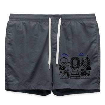 Garden Nursery Logo - Swim Trunks - anthracite - Front - AI Model Male 185 light (185cm)