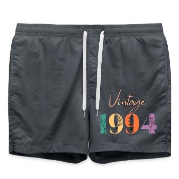 Jahrgang 1994 Blumen - Badeshorts - Anthrazit - Vorne - AI Model Male 185 light (185cm)