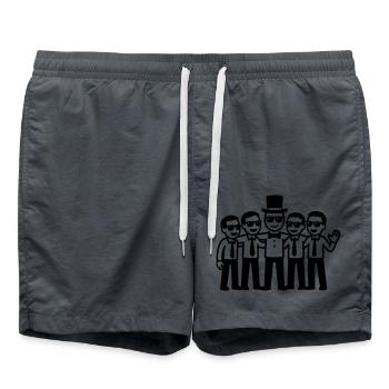 Marié Equipe Party Bachelors - Short de bain - charbon - Devant - AI Model Male 185 light (185cm)