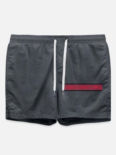 Red ornament design - Swim Trunks - anthracite