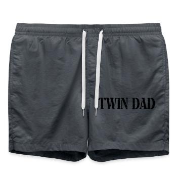 Cool Twin Dad - Cadeau fête des pères - Papa de jumeaux - Short de bain - charbon - Devant - AI Model Male 185 light (185cm)