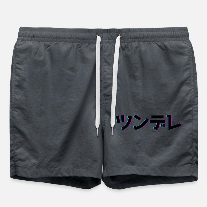 Tsundere Techno Design - Badeshorts - Anthrazit