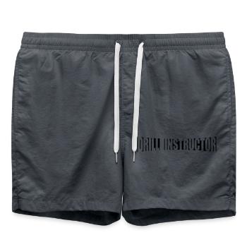 Text Drill Instructor - Swim Trunks - anthracite - Front - AI Model Male 185 light (185cm)