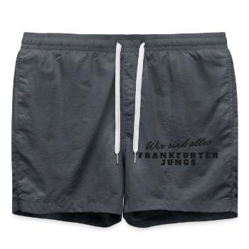 Frankfurter Jungs Pride Typo Design - Badeshorts - Anthrazit - Vorne - AI Model Male 185 light (185cm)