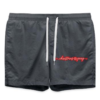 Christmas Gang Weihnachten - Swim Trunks - anthracite - Front - AI Model Male 185 light (185cm)