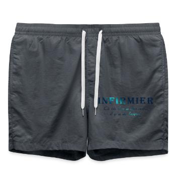 NURSE NURSE DOCTOR HUMOR DRÖLES L - Swim Trunks - anthracite - Front - AI Model Male 185 light (185cm)