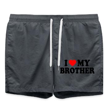 i love my brother - Short de bain - charbon - Devant - AI Model Male 185 light (185cm)