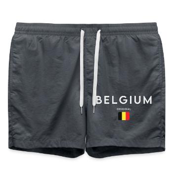 Drapeau de la Belgique, fierté belge - Short de bain - charbon - Devant - AI Model Male 185 light (185cm)