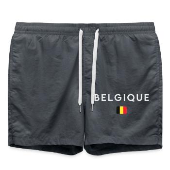 Drapeau de la Belgique, fierté belge - Short de bain - charbon - Devant - AI Model Male 185 light (185cm)
