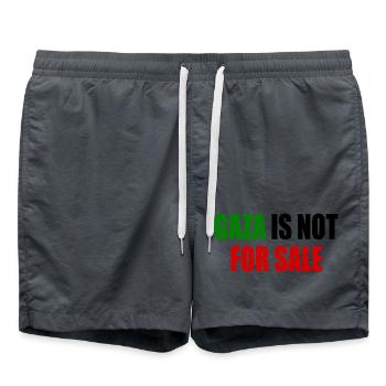gaza is not for sale - Swim Trunks - anthracite - Front - AI Model Male 185 light (185cm)