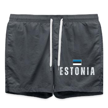 Estnische Flagge, estnischer Patriot - Badeshorts - Anthrazit - Vorne - AI Model Male 185 light (185cm)