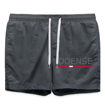 Odense - Denmark Flag - Dänemark - Skandinavien - Badeshorts - Anthrazit - Vorne - AI Model Male 185 light (185cm)
