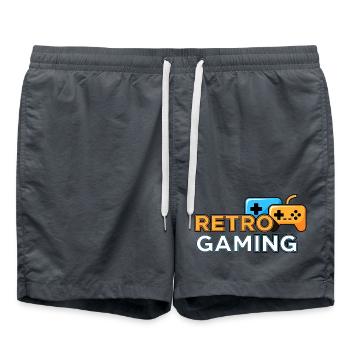 Retro Gaming - Swim Trunks - anthracite - Front - AI Model Male 185 light (185cm)