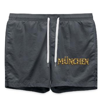 Logo du crâne gothique de Munich - Short de bain - charbon - Devant - AI Model Male 185 light (185cm)