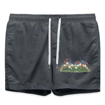 Colorful wildflower meadow with daisies - Swim Trunks - anthracite - Front - AI Model Male 185 light (185cm)
