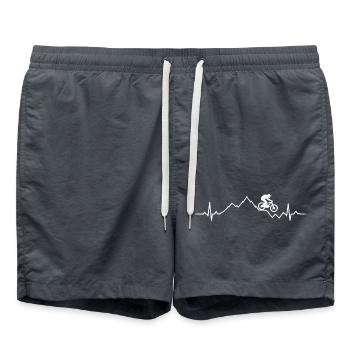 Mountainbike EKG Herzschlag MTB Berge Sprung - Badeshorts - Anthrazit - Vorne - AI Model Male 185 light (185cm)