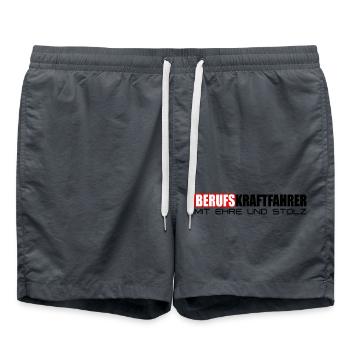 Stolzer Berufskraftfahrer - Badeshorts - Anthrazit - Vorne - AI Model Male 185 light (185cm)