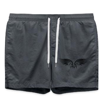 Original 1971 Vintage 1971 Gift 1971 Retro - Swim Trunks - anthracite - Front - AI Model Male 185 light (185cm)