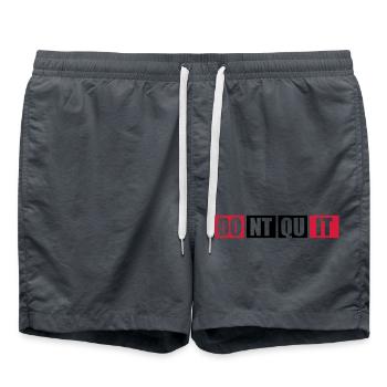 sports endurance fitness cool texte logo ne t quit n - Short de bain - charbon - Devant - AI Model Male 185 light (185cm)