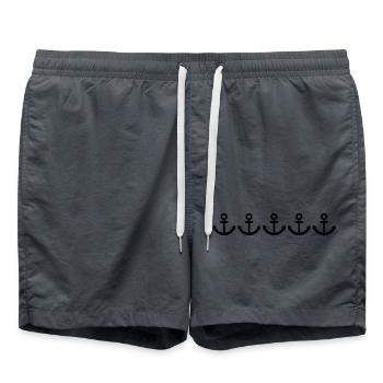 rangée ancre beaucoup de bateaux de tatouage bateau nage - Short de bain - charbon - Devant - AI Model Male 185 light (185cm)