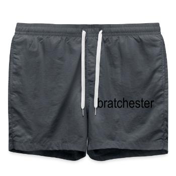 bratchester black text 5000 - Swim Trunks - anthracite - Front - AI Model Male 185 light (185cm)