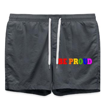 Be proud - Short de bain - charbon - Devant - AI Model Male 185 light (185cm)
