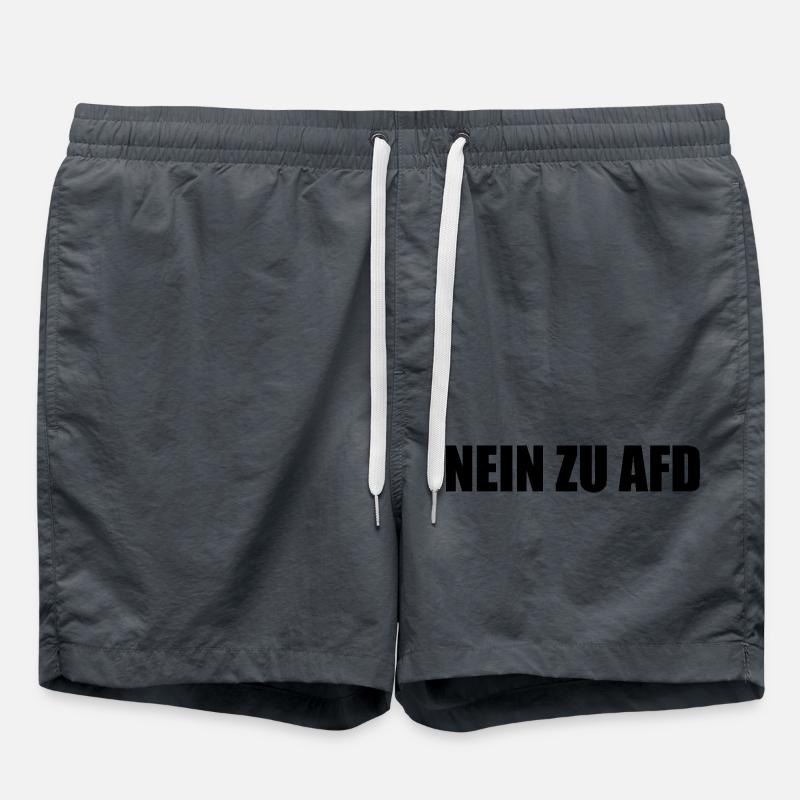 No to afd - Swim Trunks - anthracite