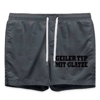 geiler typ mit glatze - Badeshorts - Anthrazit - Vorne - AI Model Male 185 light (185cm)