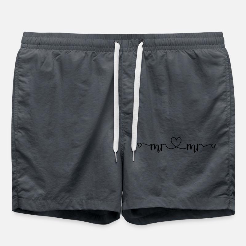 Mr & Mr Wedding Design Gay Couple - Short de bain - charbon