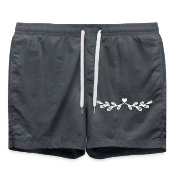 Fleur - Fleurs - Short de bain - charbon - Devant - AI Model Male 185 light (185cm)
