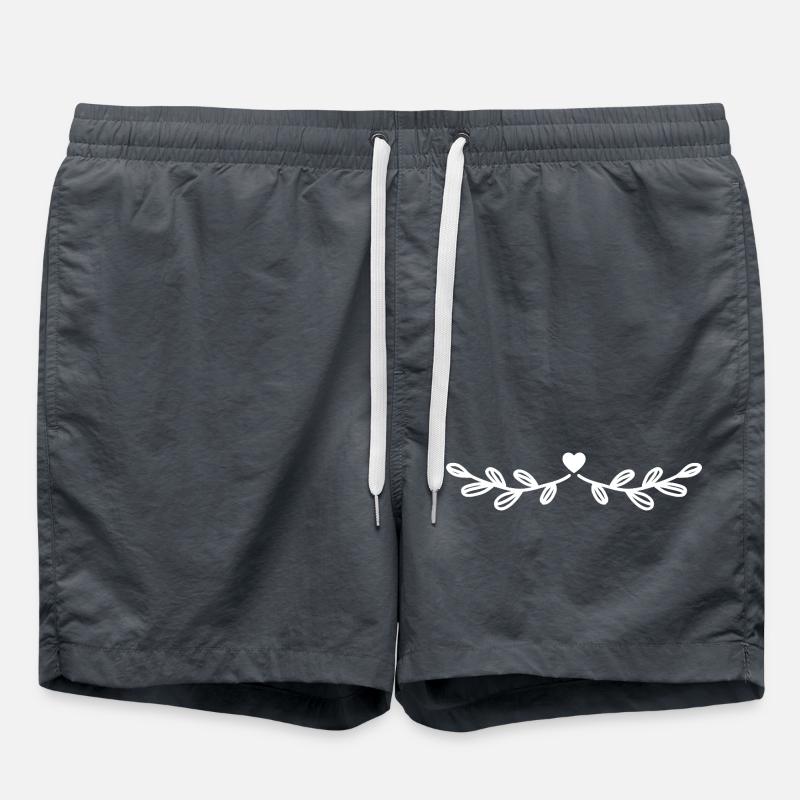 Fleur - Fleurs - Short de bain - charbon