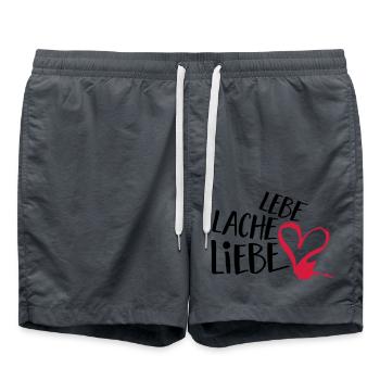 Vive l’amour de la | Saint-Valentin cadeau - Short de bain - charbon - Devant - AI Model Male 185 light (185cm)