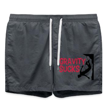 gravity sucks escalades impressionnant logo design lus - Short de bain - charbon - Devant - AI Model Male 185 light (185cm)