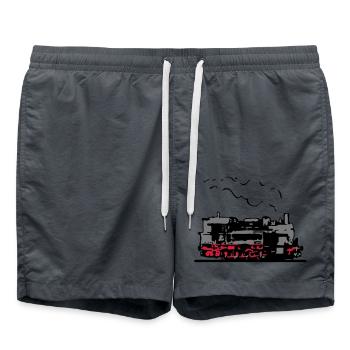 dampflok locomotive old romance - Swim Trunks - anthracite - Front - AI Model Male 185 light (185cm)