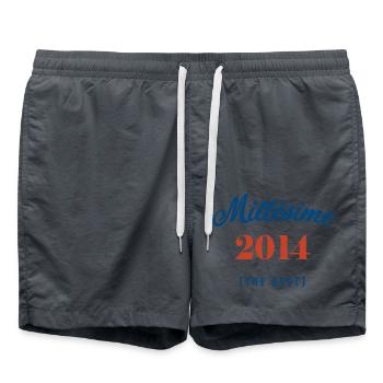 MILLESIME 2014, anniversaire 7 ans personnalisé - Short de bain - charbon - Devant - AI Model Male 185 light (185cm)