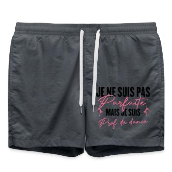 Pas Parfaite Mais Prof De Danse Professeure Cadeau - Short de bain - charbon - Devant - AI Model Male 185 light (185cm)