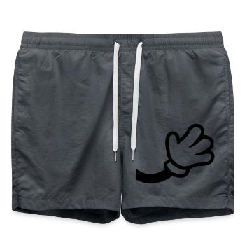 Comic Hand Winkend - Badeshorts - Anthrazit - Vorne - AI Model Male 185 light (185cm)