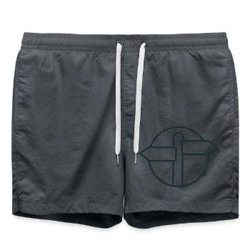 Blank direction sign in a circle - Swim Trunks - anthracite - Front - AI Model Male 185 light (185cm)