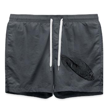 Abstrakte Schwingung Form Ellipse - Badeshorts - Anthrazit - Vorne - AI Model Male 185 light (185cm)