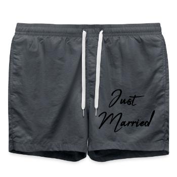 COUPLE. JUST MARRIED. EVJF. SAINT VALENTIN. MARIES - Short de bain - charbon - Devant - AI Model Male 185 light (185cm)