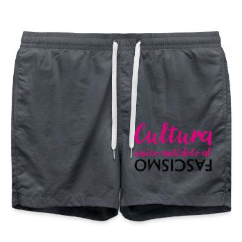 Culture is the only antidote to fascism - Swim Trunks - anthracite - Front - AI Model Male 185 light (185cm)
