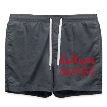Culture is the only antidote to fascism - Swim Trunks - anthracite - Front - AI Model Male 185 light (185cm)
