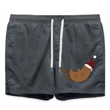 Noël avec un drôle de chat - Short de bain - charbon - Devant - AI Model Male 185 light (185cm)