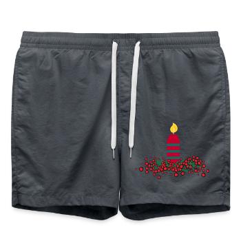 Christmas candle 3 - Swim Trunks - anthracite - Front - AI Model Male 185 light (185cm)