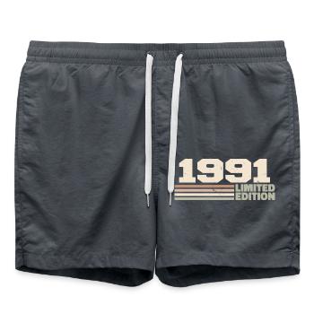 1991 Birthday Gift 1991 limited edition 1991 - Swim Trunks - anthracite - Front - AI Model Male 185 light (185cm)