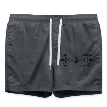 L’espoir, l’amour, la gentillesse, la sagesse - Short de bain - charbon - Devant - AI Model Male 185 light (185cm)