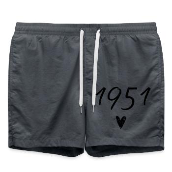 1951 Heart Anniversary - Swim Trunks - anthracite - Front - AI Model Male 185 light (185cm)