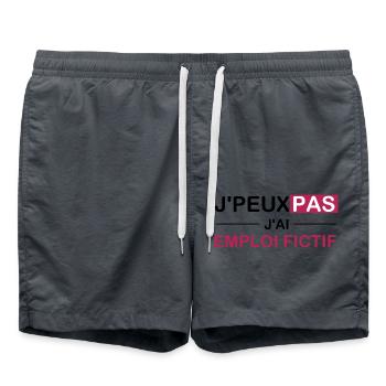 I can't I have a fictitious job - Swim Trunks - anthracite - Front - AI Model Male 185 light (185cm)