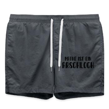 Mathe ist ein Arschloch - Mathematik - Schule - Badeshorts - Anthrazit - Vorne - AI Model Male 185 light (185cm)