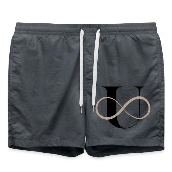 Infinite Letter u - Swim Trunks - anthracite - Front - AI Model Male 185 light (185cm)